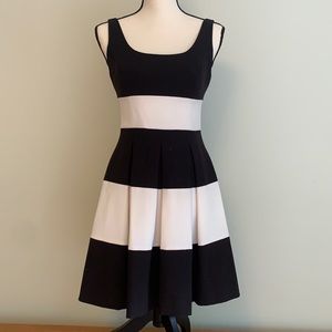 Lauren Ralph Lauren Stripe Stretch Gabardine Fit & Flare Dress